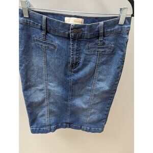 Cafe Denim Vintage Seamed Denim Pencil Skirt